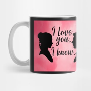 Pink Han and Leia I love you. Mug